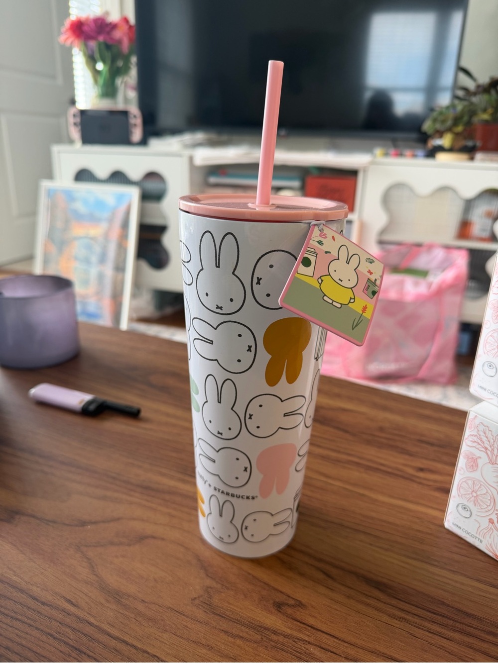 NWT Starbucks x Miffy Pastel Bunny Stainless Tumbler with Straw